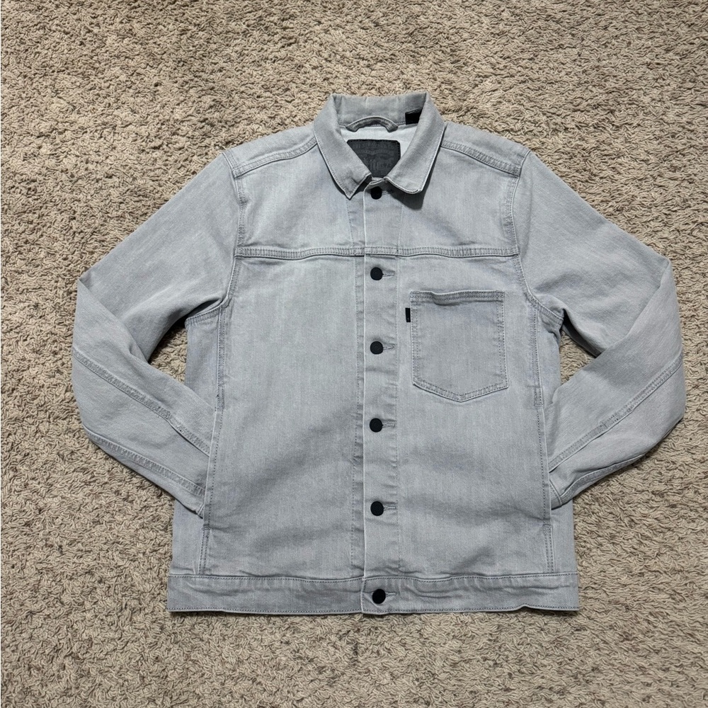 Levi Strauss Men's Size M 19458-0005 Light Grey  Denim Trucker/ Workwear Jacket